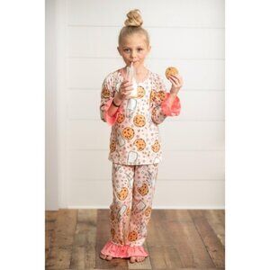 Kids Cookie Print Comfy Lounge Sleep 2 Piece Set Pink